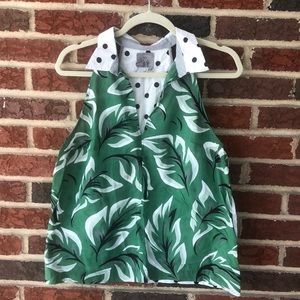 Mixed pattern tank blouse